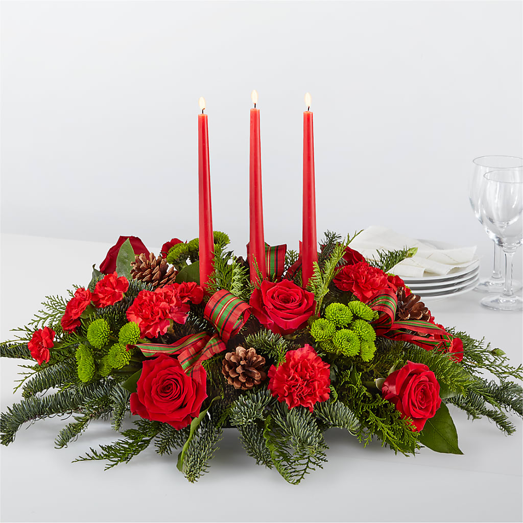 By the Candlelight Centerpiece – Genoveva Rodriguez Flower Shop, San Benito TX