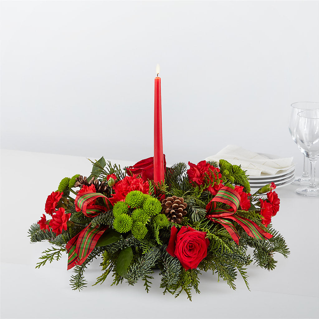 By the Candlelight Centerpiece – Genoveva Rodriguez Flower Shop, San Benito TX