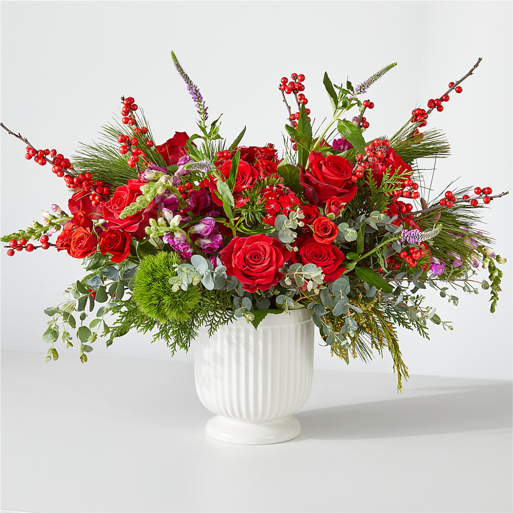 Big Red Bow Bouquet – Genoveva Rodriguez Flower Shop, San Benito TX