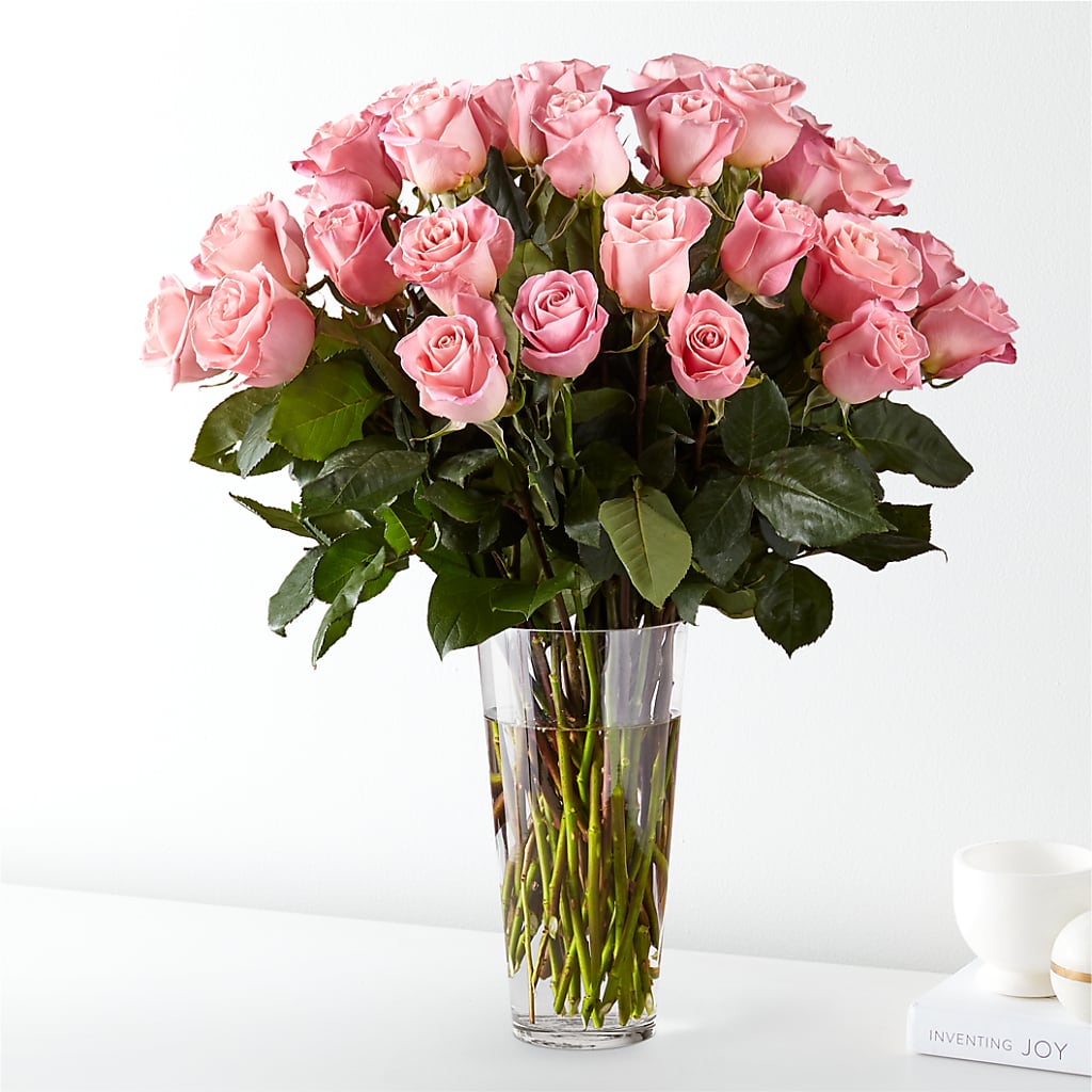 Long Stem Pink Rose Bouquet – Genoveva Rodriguez Flower Shop, San Benito TX