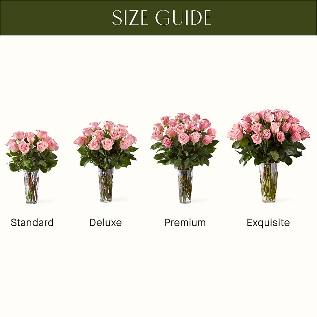 Long Stem Pink Rose Bouquet – Genoveva Rodriguez Flower Shop, San Benito TX