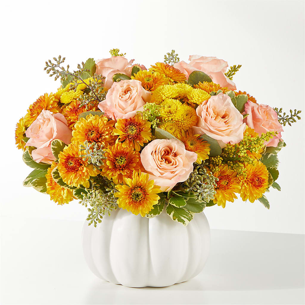 Peachy Pumpkin – Genoveva Rodriguez Flower Shop, San Benito TX