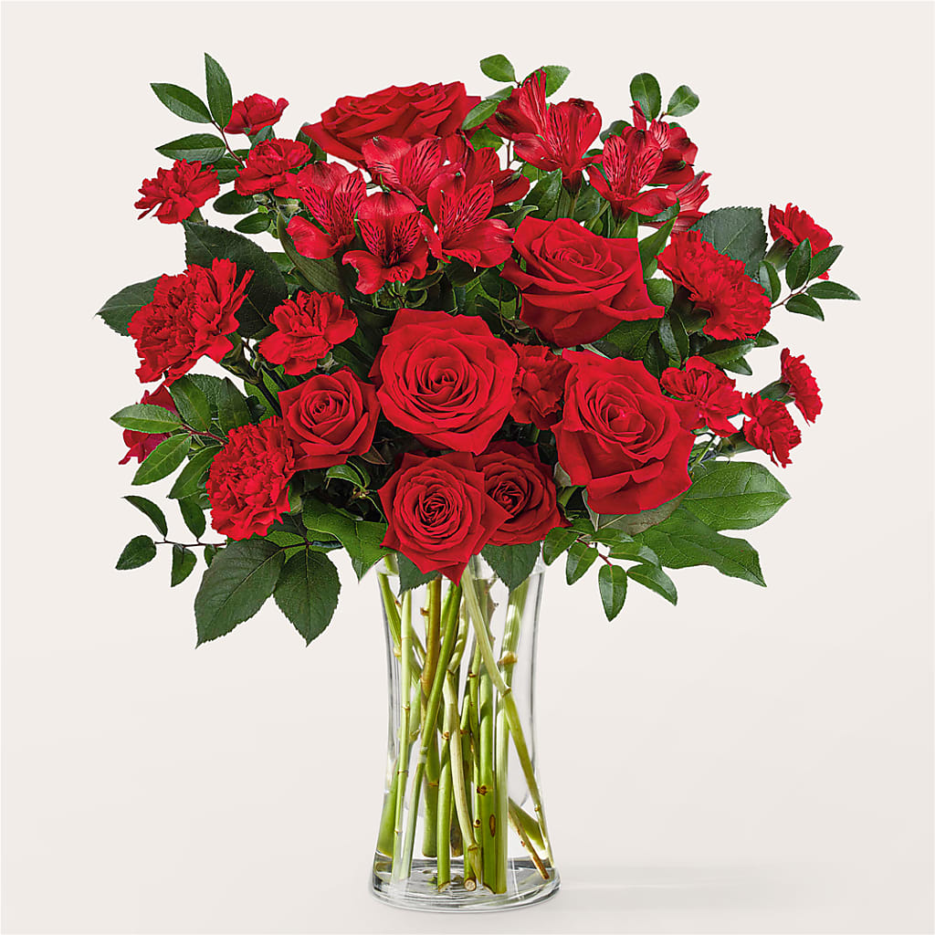 Brilliant Ruby Bouquet – Genoveva Rodriguez Flower Shop, San Benito TX