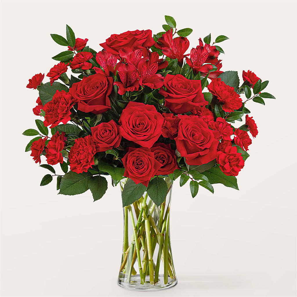 Brilliant Ruby Bouquet – Genoveva Rodriguez Flower Shop, San Benito TX