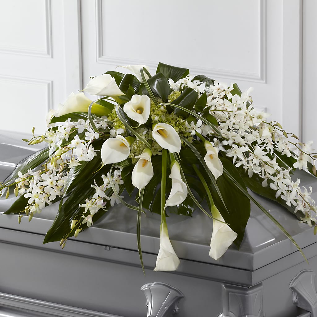 Angel Wings Casket Spray – Genoveva Rodriguez Flower Shop, San Benito TX