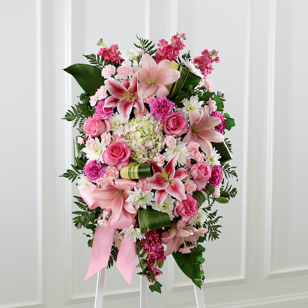 Comforting Standing Spray – Genoveva Rodriguez Flower Shop, San Benito TX