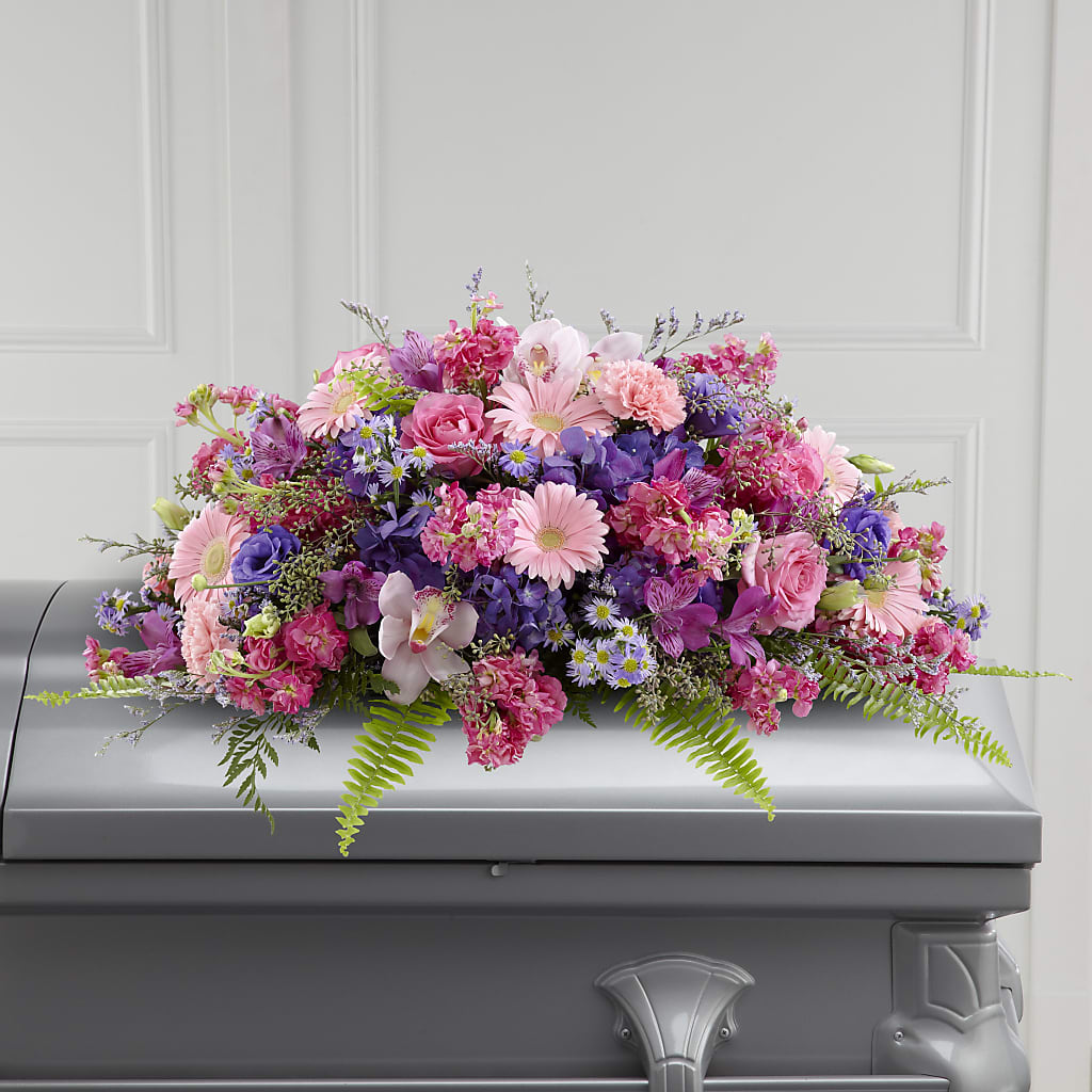 Glorious Garden Casket Spray – Genoveva Rodriguez Flower Shop, San Benito TX
