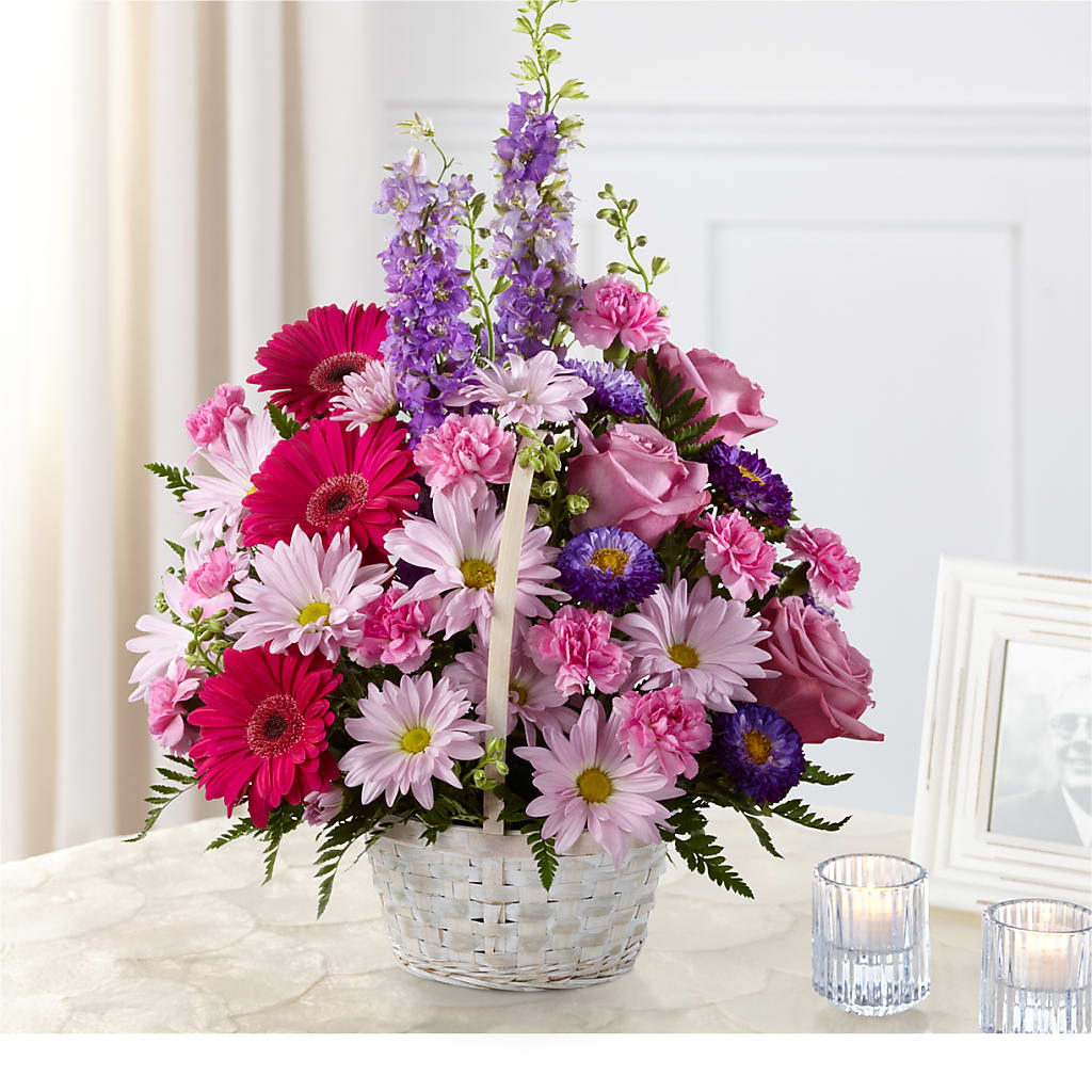 Pastel Peace Basket – Genoveva Rodriguez Flower Shop, San Benito TX