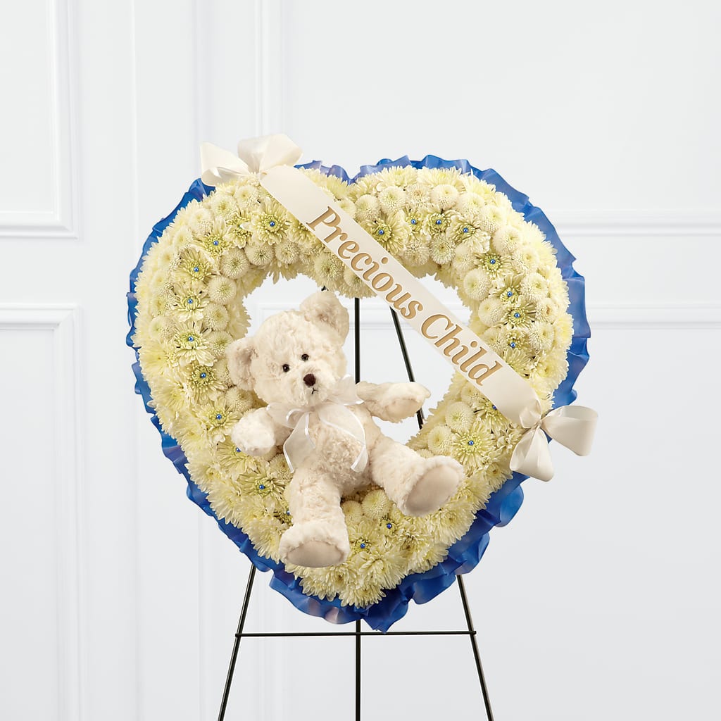 Precious Child Standing Heart – Genoveva Rodriguez Flower Shop, San Benito TX