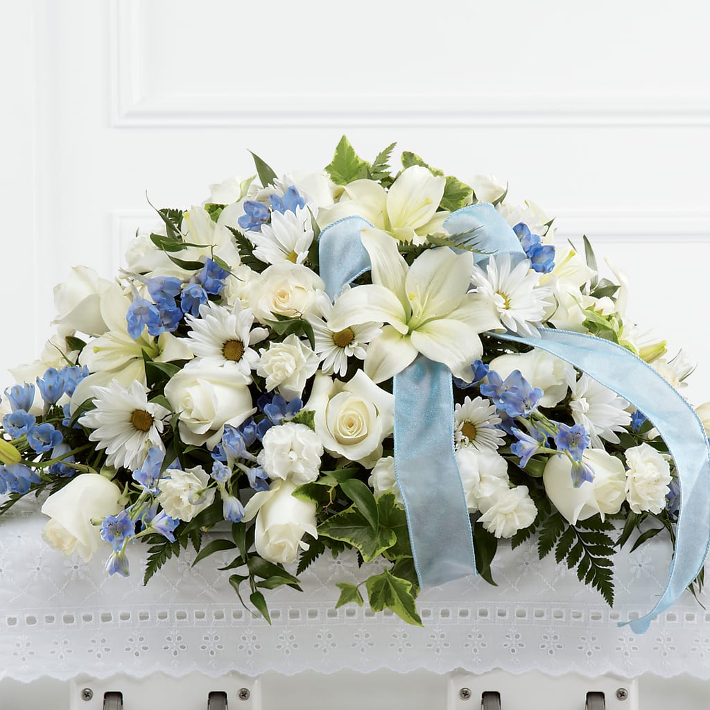 Tender Treasure Casket Spray – Genoveva Rodriguez Flower Shop, San Benito TX