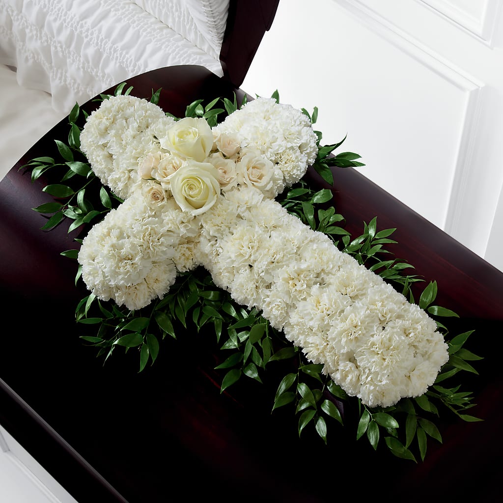 Peaceful Memories Casket Spray (Standard) – Genoveva Rodriguez Flower Shop, San Benito TX