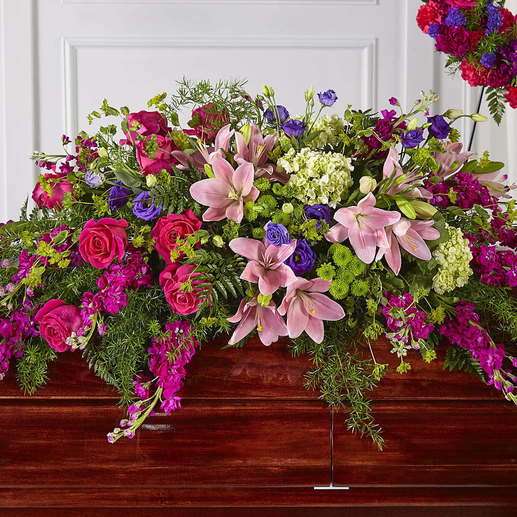 Radiant Tribute Casket Spray – Genoveva Rodriguez Flower Shop, San Benito TX