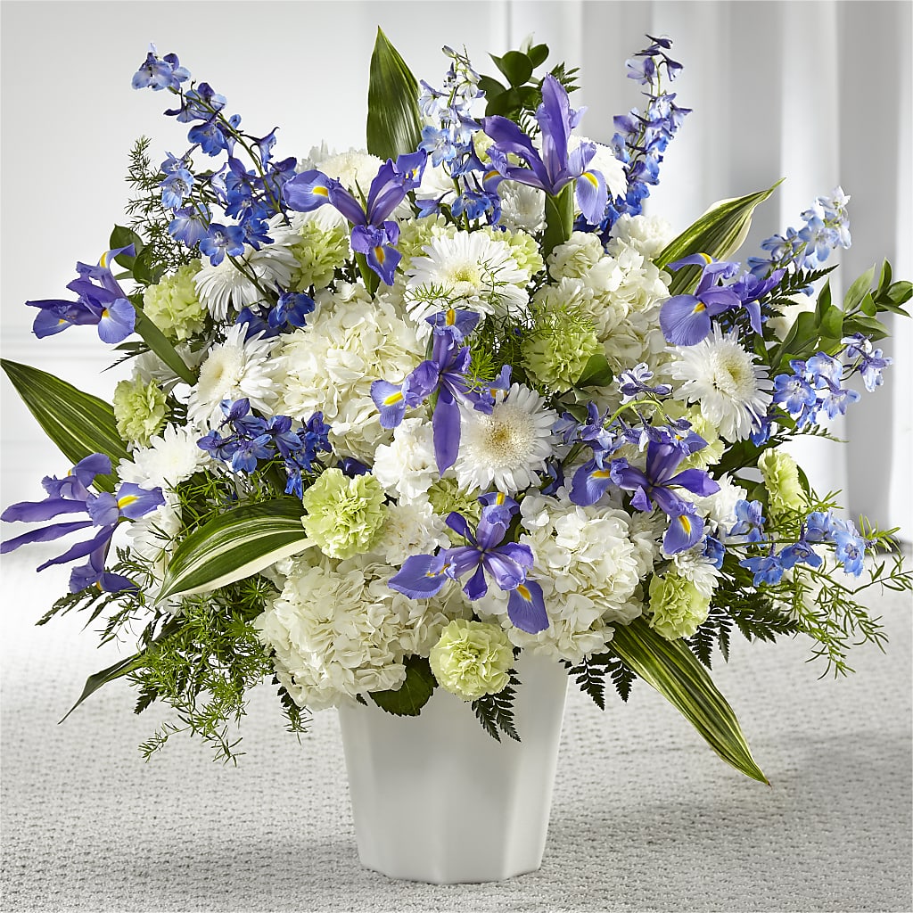 Soft Serenity Floor Basket – Genoveva Rodriguez Flower Shop, San Benito TX