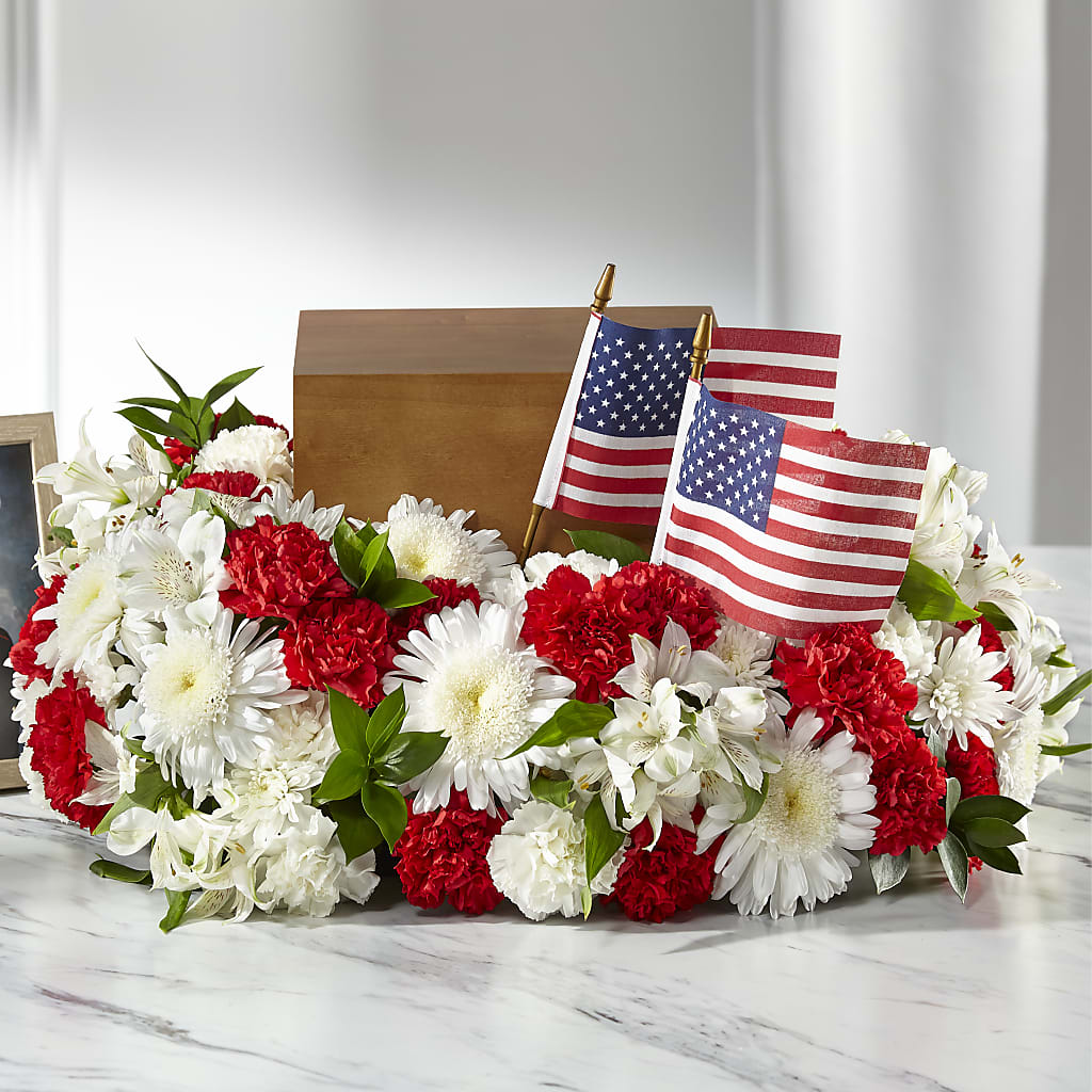 Spirit of Patriotism Cremation Adornment – Genoveva Rodriguez Flower Shop, San Benito TX