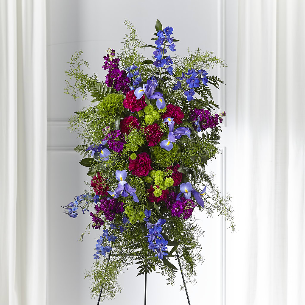 Heavenly Skies Standing Spray – Genoveva Rodriguez Flower Shop, San Benito TX