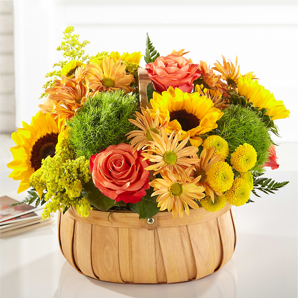 Harvest Sunflower Basket – Genoveva Rodriguez Flower Shop, San Benito TX