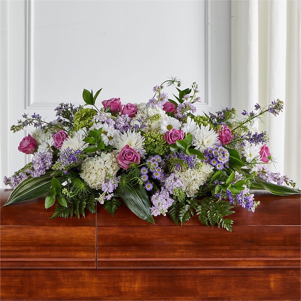 Meadows of Serenity Casket Spray – Genoveva Rodriguez Flower Shop, San Benito TX