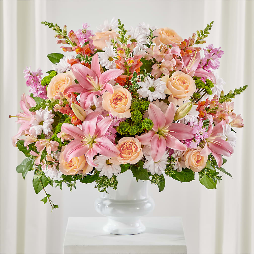 Heartfelt Gesture Urn Arrangement – Genoveva Rodriguez Flower Shop, San Benito TX