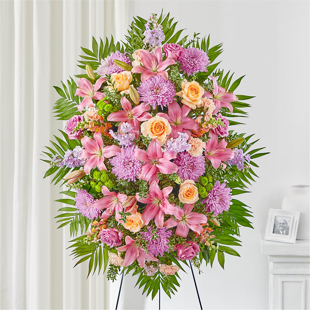 Love & Light Standing Spray – Genoveva Rodriguez Flower Shop, San Benito TX