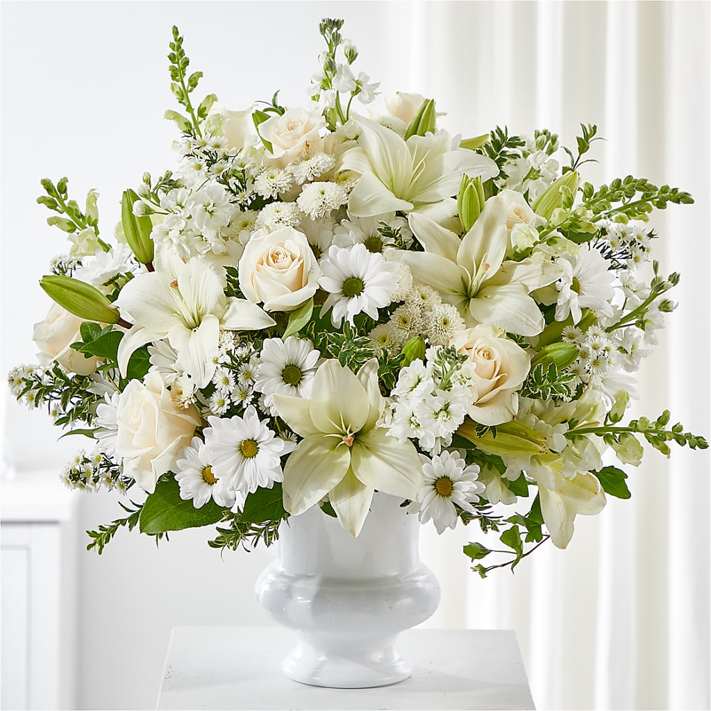 Uplifting Urn Arrangement – Genoveva Rodriguez Flower Shop, San Benito TX