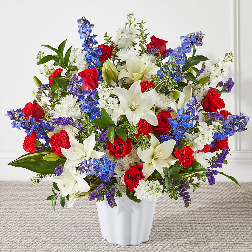 Consoled Floor Basket – Genoveva Rodriguez Flower Shop, San Benito TX