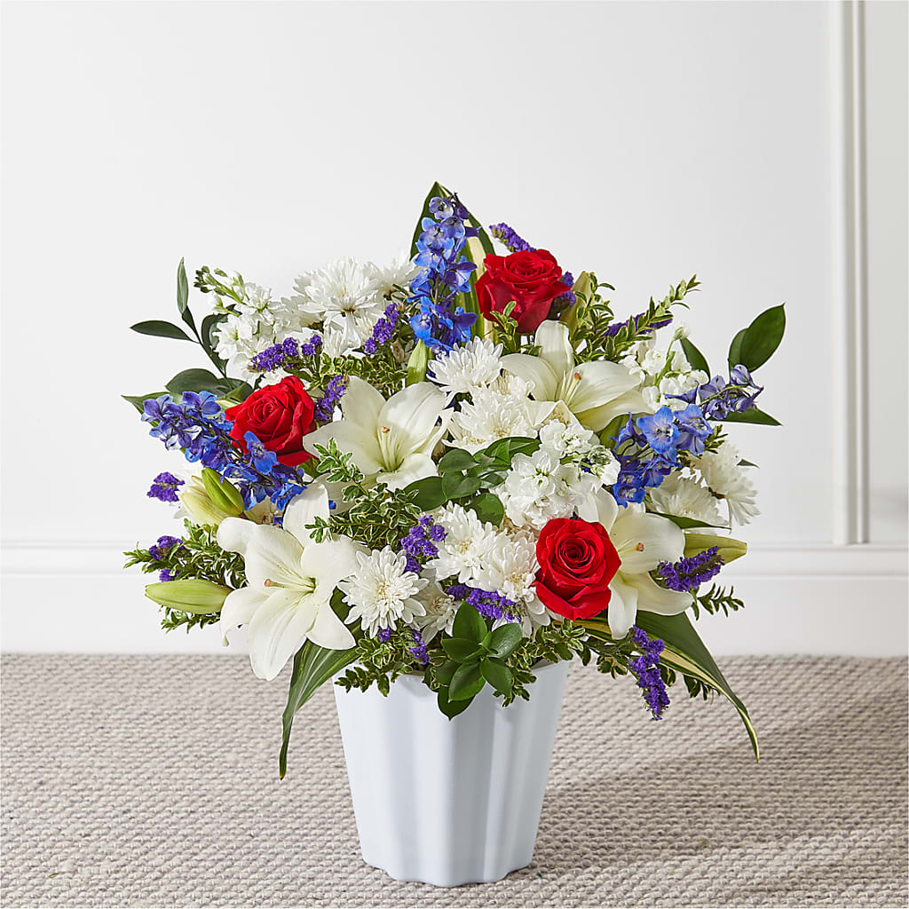 Consoled Floor Basket – Genoveva Rodriguez Flower Shop, San Benito TX