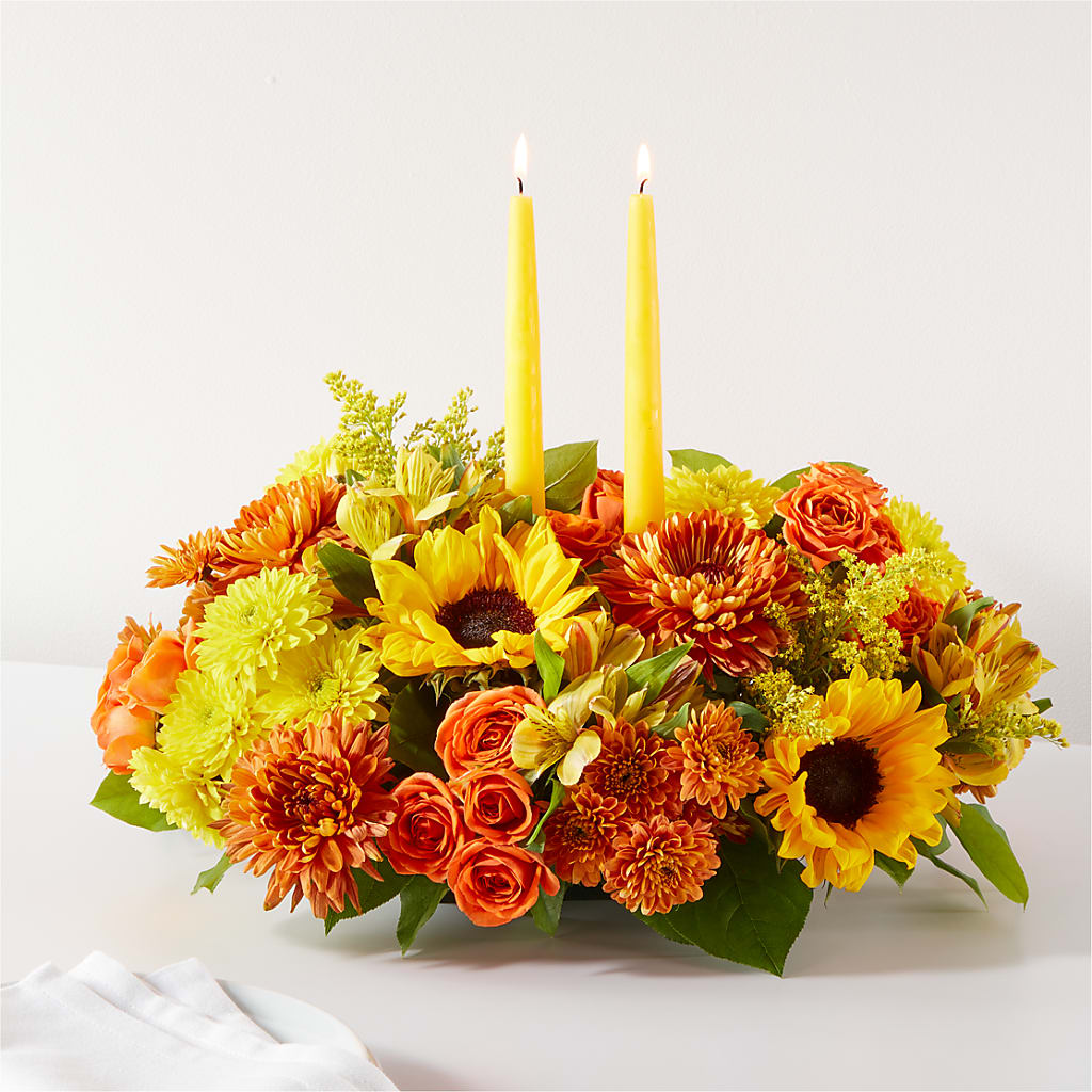 Autumn Harmony Centerpiece – Genoveva Rodriguez Flower Shop, San Benito TX