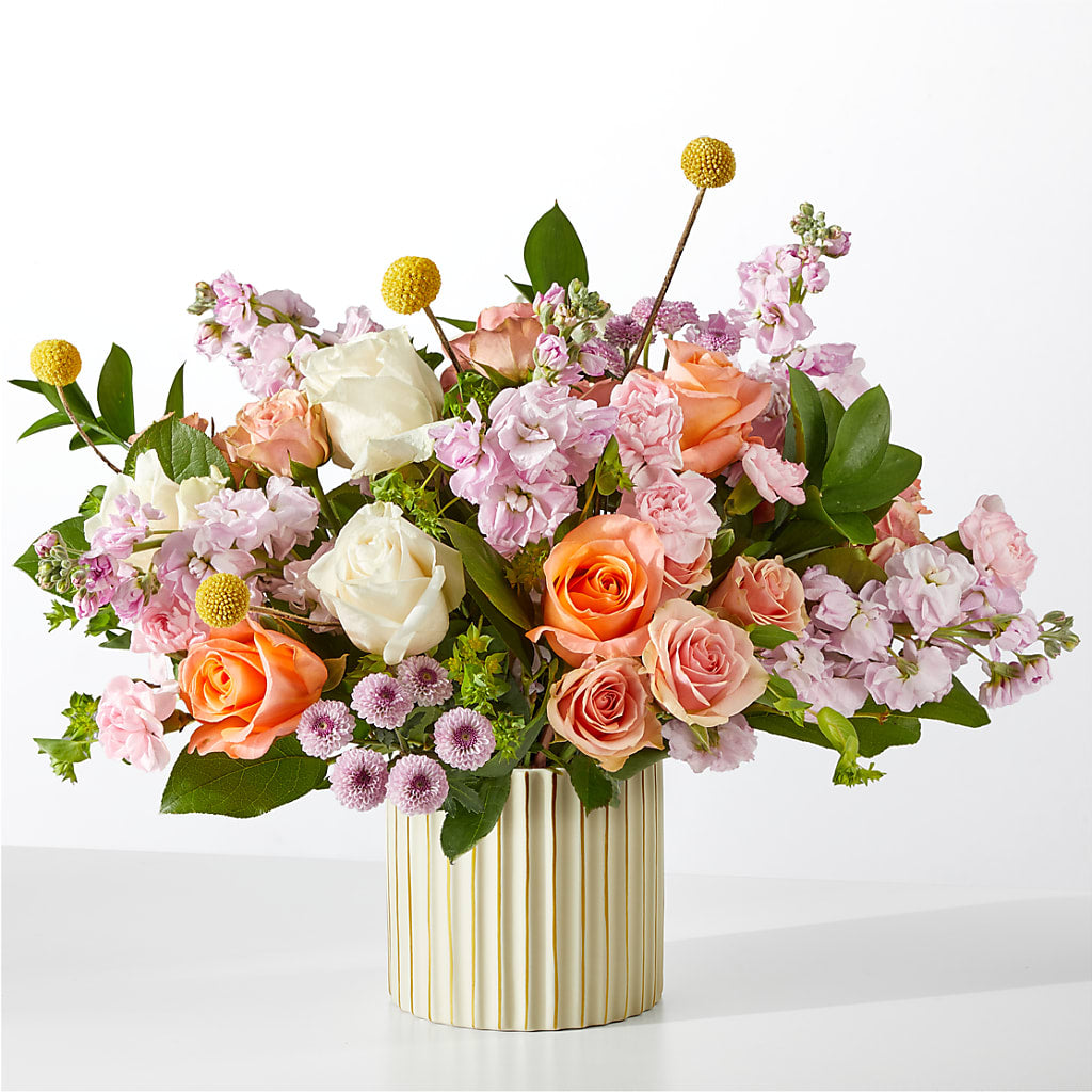 French Market Bouquet with Ivory Vase – Genoveva Rodriguez Flower Shop, San Benito TX