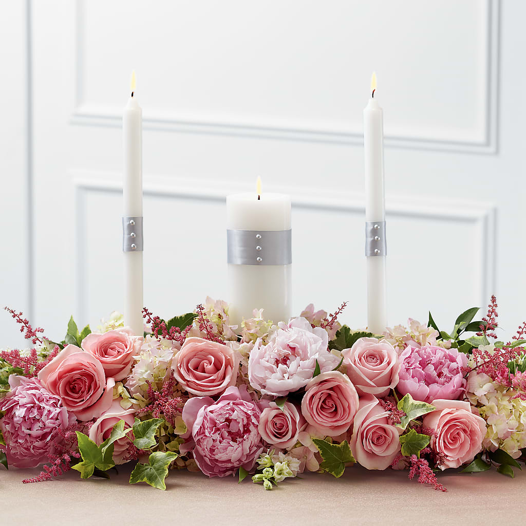 Worldwide Romance Unity Candle Arrangement – Genoveva Rodriguez Flower Shop, San Benito TX