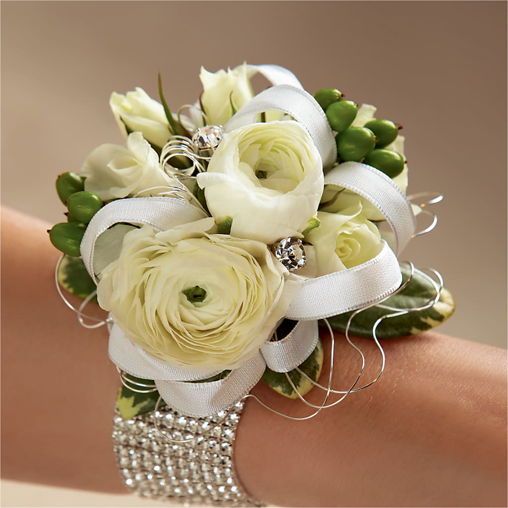 White Wedding Corsage – Genoveva Rodriguez Flower Shop, San Benito TX