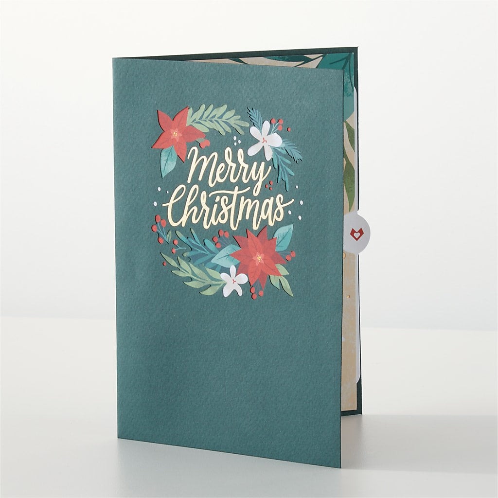 Happiest Holidays Poinsettia and Lovepop Card –  Genoveva Rodriguez Flower Shop, San Benito TX