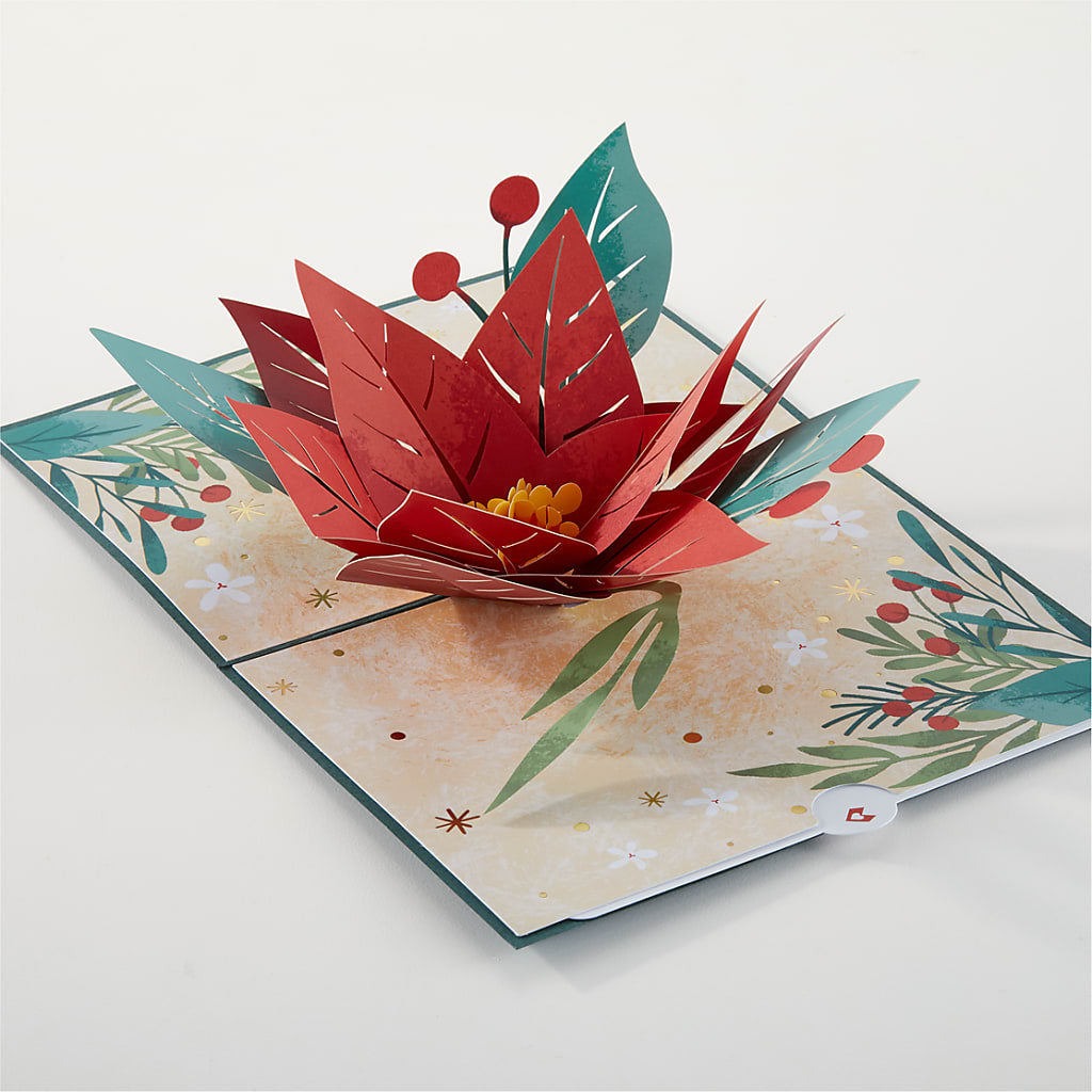 Happiest Holidays Poinsettia and Lovepop Card –  Genoveva Rodriguez Flower Shop, San Benito TX