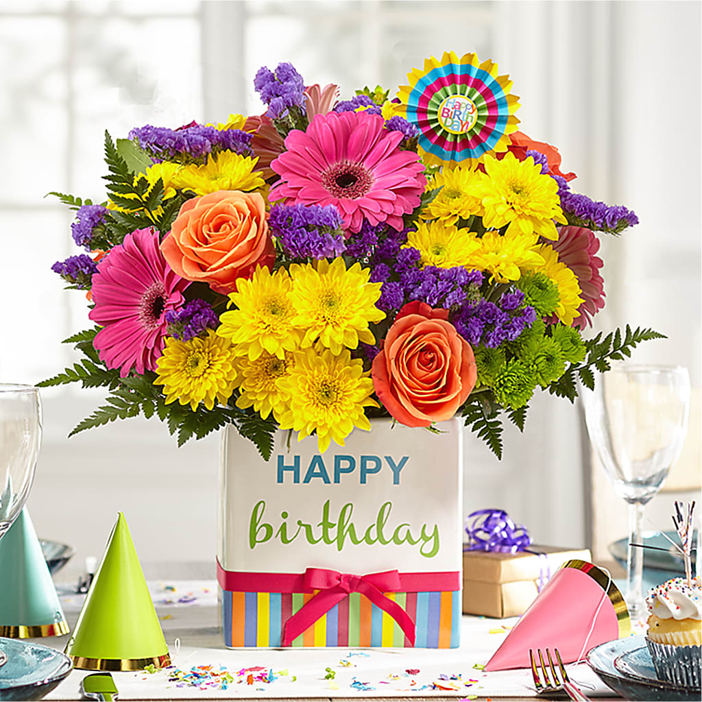 Birthday Brights Bouquet –  Genoveva Rodriguez Flower Shop, San Benito TX