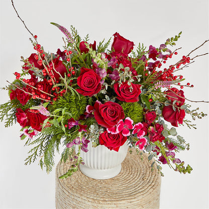 Big Red Bow Bouquet –  Genoveva Rodriguez Flower Shop, San Benito TX