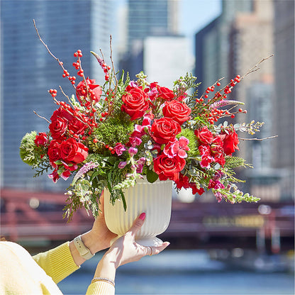 Big Red Bow Bouquet –  Genoveva Rodriguez Flower Shop, San Benito TX
