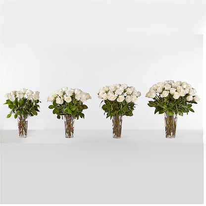 Long Stem White Rose Bouquet –  Genoveva Rodriguez Flower Shop, San Benito TX
