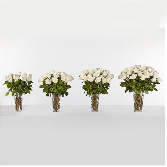 Long Stem White Rose Bouquet –  Genoveva Rodriguez Flower Shop, San Benito TX