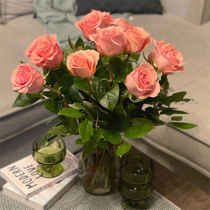 Long Stem Pink Rose Bouquet –  Genoveva Rodriguez Flower Shop, San Benito TX