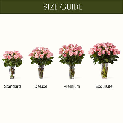 Long Stem Pink Rose Bouquet –  Genoveva Rodriguez Flower Shop, San Benito TX