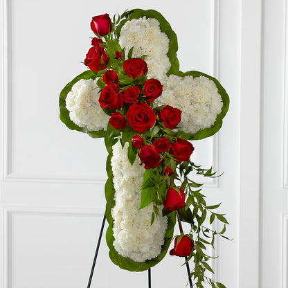 Floral Cross Easel –  Genoveva Rodriguez Flower Shop, San Benito TX