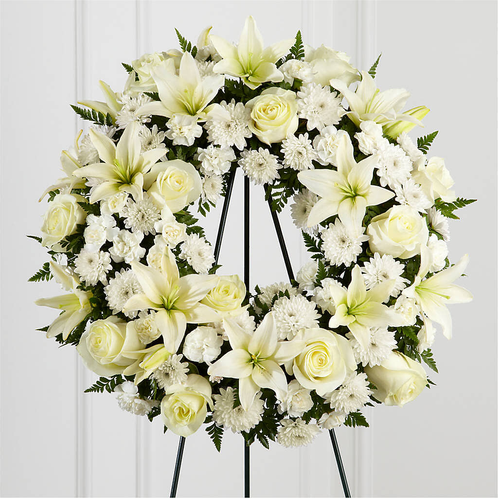 Treasured Tribute Wreath –  Genoveva Rodriguez Flower Shop, San Benito TX