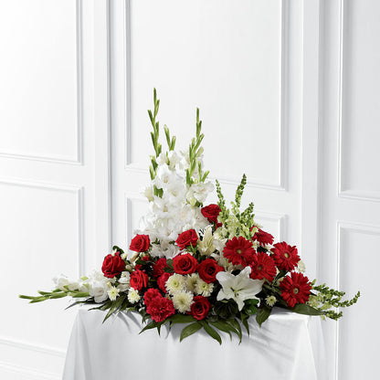 Crimson & White Arrangement –  Genoveva Rodriguez Flower Shop, San Benito TX