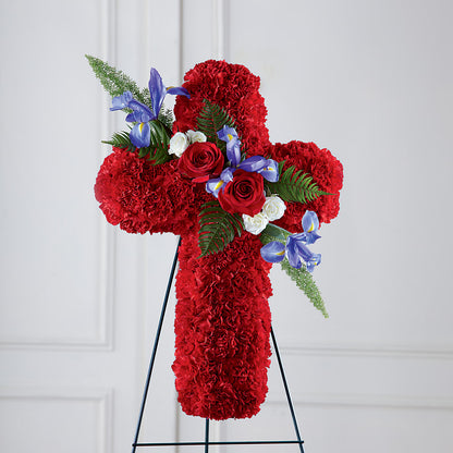 Faithful Hero Floral Cross –  Genoveva Rodriguez Flower Shop, San Benito TX