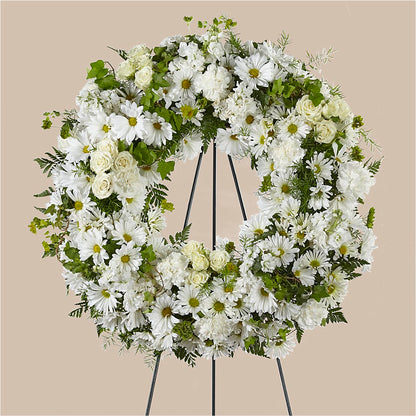 Faithful Wishes Wreath –  Genoveva Rodriguez Flower Shop, San Benito TX