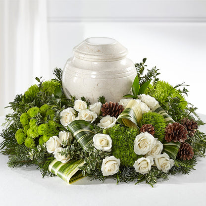 Precious Evergreen Cremation Adornment –  Genoveva Rodriguez Flower Shop, San Benito TX