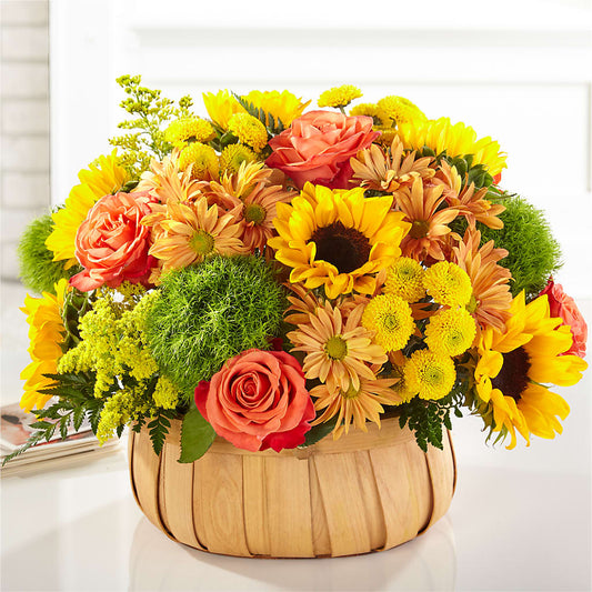 Harvest Sunflower Basket –  Genoveva Rodriguez Flower Shop, San Benito TX