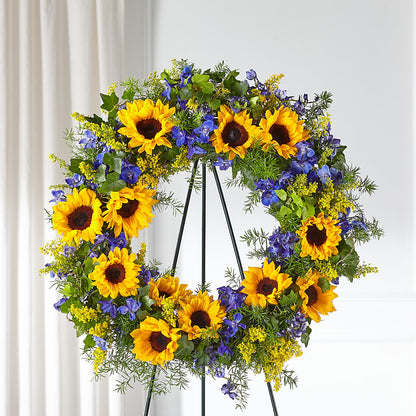 Bright Rays Wreath –  Genoveva Rodriguez Flower Shop, San Benito TX