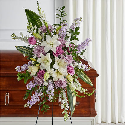 Grateful Hearts Standing Spray –  Genoveva Rodriguez Flower Shop, San Benito TX