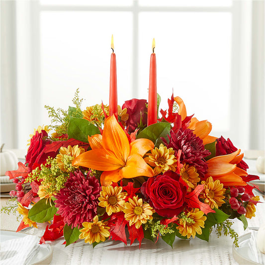 Autumn's Embrace Centerpiece –  Genoveva Rodriguez Flower Shop, San Benito TX