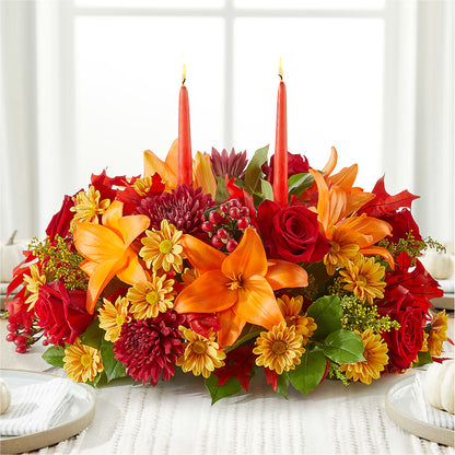 Autumn's Embrace Centerpiece –  Genoveva Rodriguez Flower Shop, San Benito TX